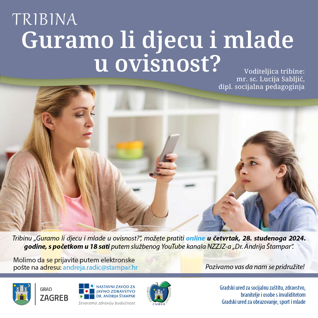 Pročitajte više o članku Tribina „Guramo li djecu i mlade u ovisnost?“