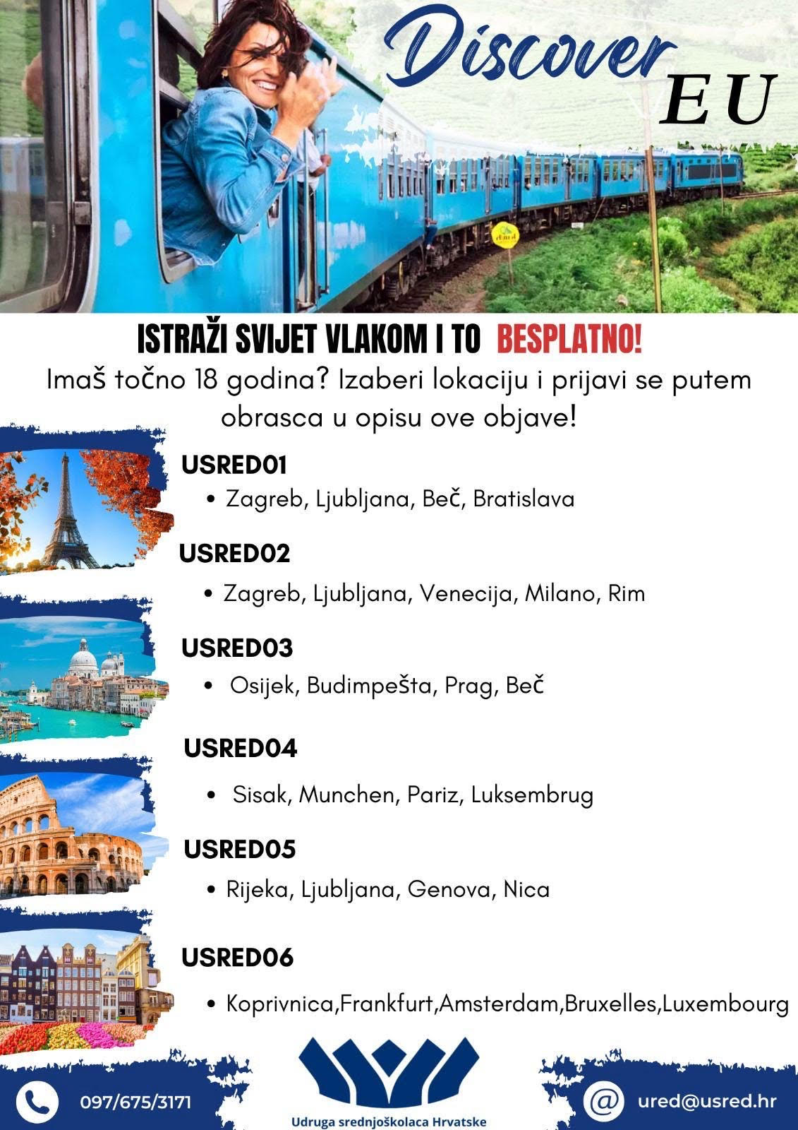Pročitajte više o članku DISCOVER EU – BESPLATNO PUTOVANJE VLAKOM DILJEM EUROPE ZA SREDNJOŠKOLCE!